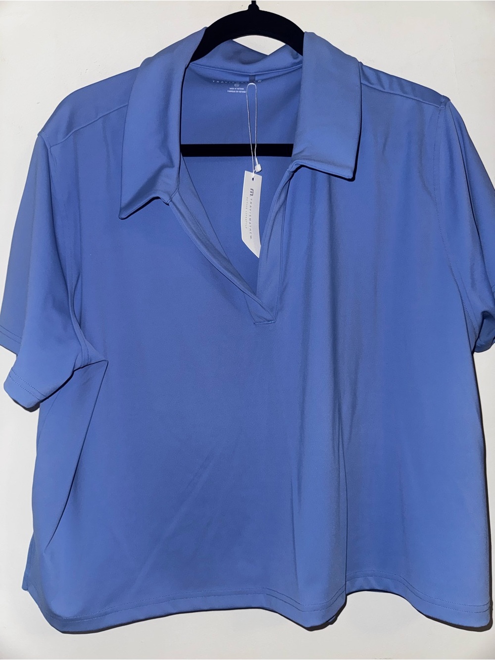 Travis Mathew Relaxed Collar Polo Top in Cornflower Blue NWT